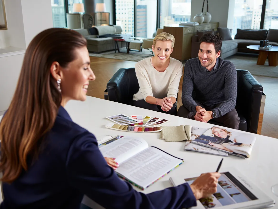 Wedding planner consultation with couple