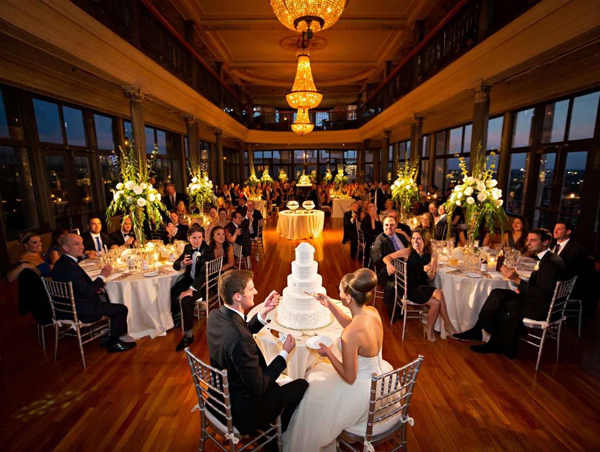 Elegant indoor wedding reception
